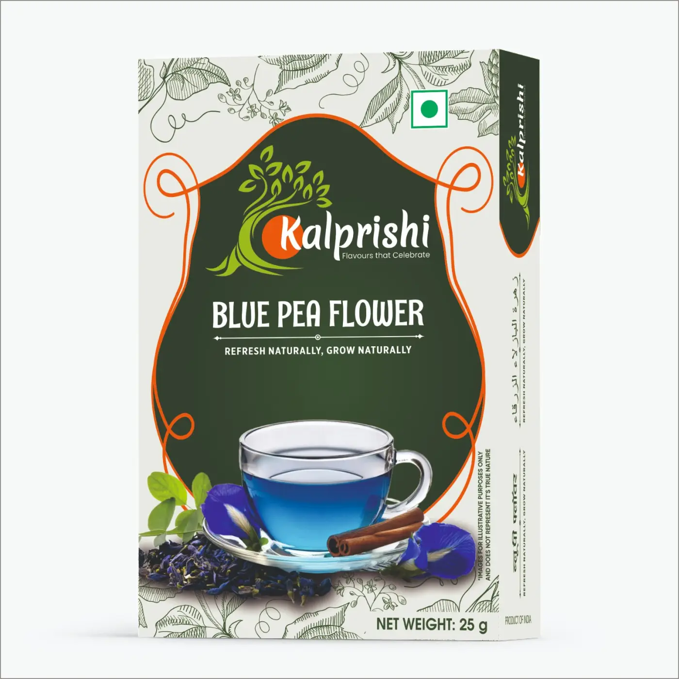 Kalprishi Blue Pea Flower (Butterfly Pea Flower Tea) 25 g | Dried Butterfly Pea Flower for Blue Tea, Herbal Infusion & Drinks
