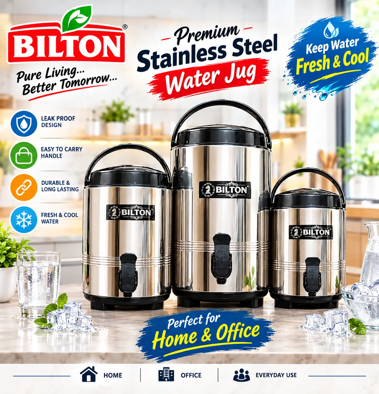 Stainless Steel Water Jug 5 No Hot n Cold